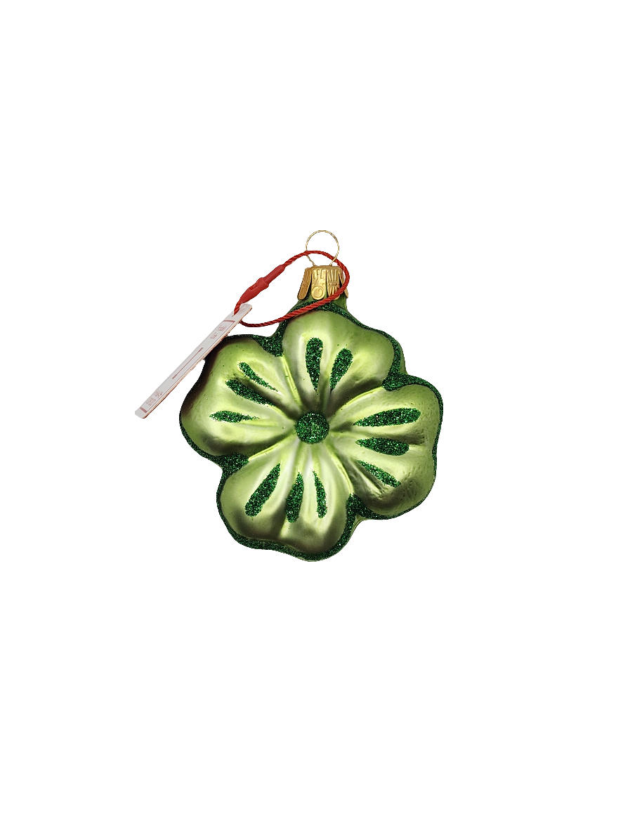 European Glass Christmas ornament of a Four Leaf Clover (I)
