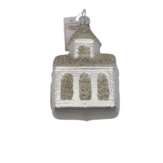 European Glass Christmas ornament of a Church (J)