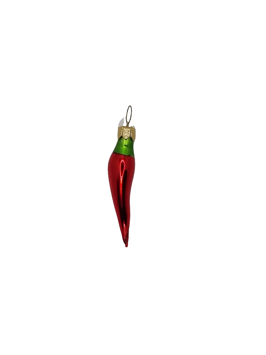 European Glass Christmas ornament of a Chilli pepper (C)