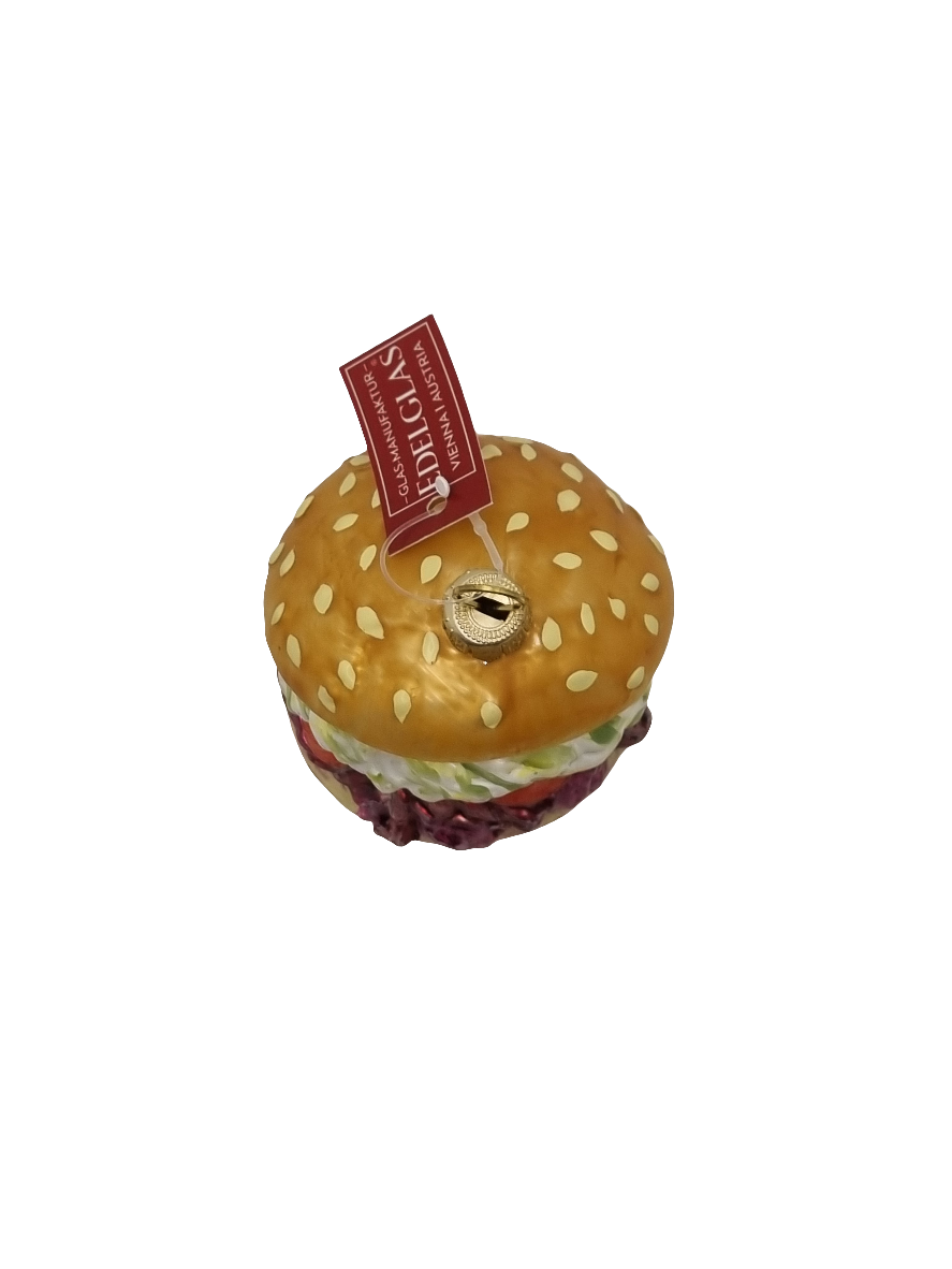 European Glass Christmas ornament of a Burger (N)