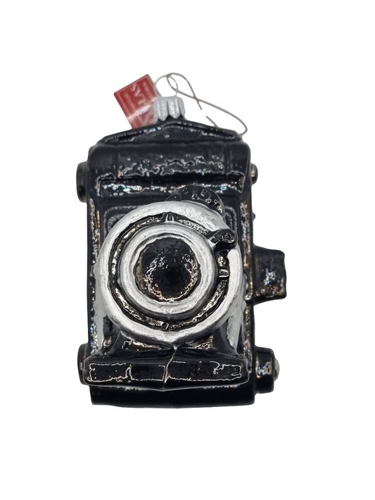 European Glass Christmas ornament of a Camera large (T)