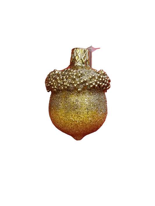 European Glass Christmas ornament of a Acorn Sparkly (G)