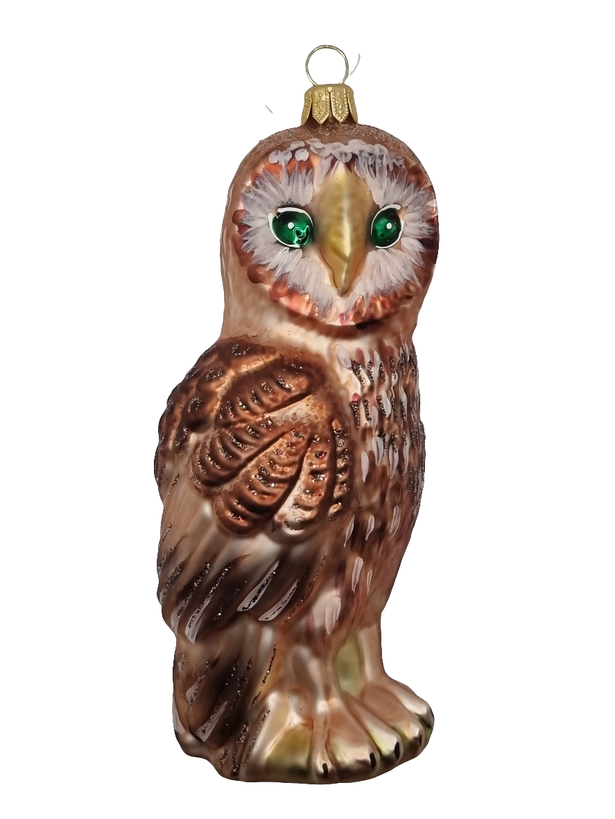 European Glass Christmas ornament of a Owl large (T)