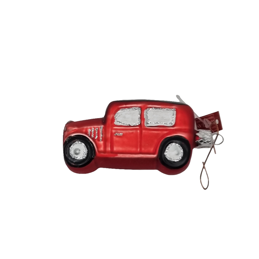 European Glass Christmas ornament of a Car | Small Square (D)