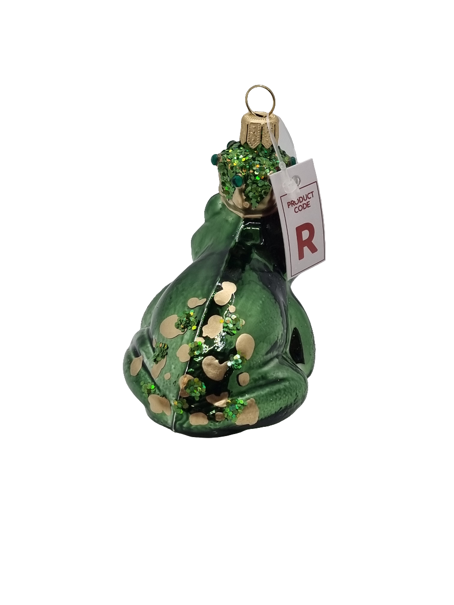 European Glass Christmas ornament of a Frog king (R)
