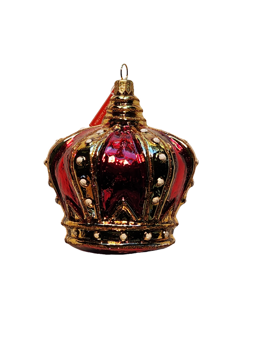 European Glass Christmas ornament of a Crown (T)