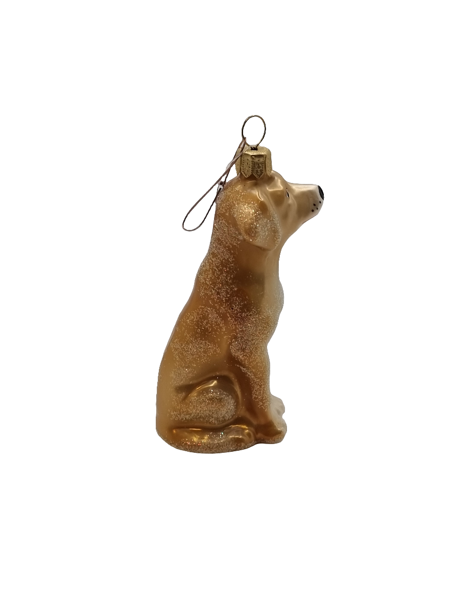 European Glass Christmas ornament of a Dog golden retriever (R)