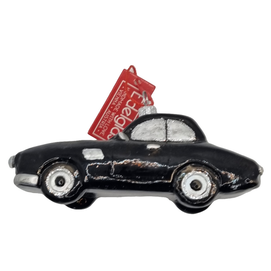 European Glass Christmas ornament of a Cars | Old Black Car (S)