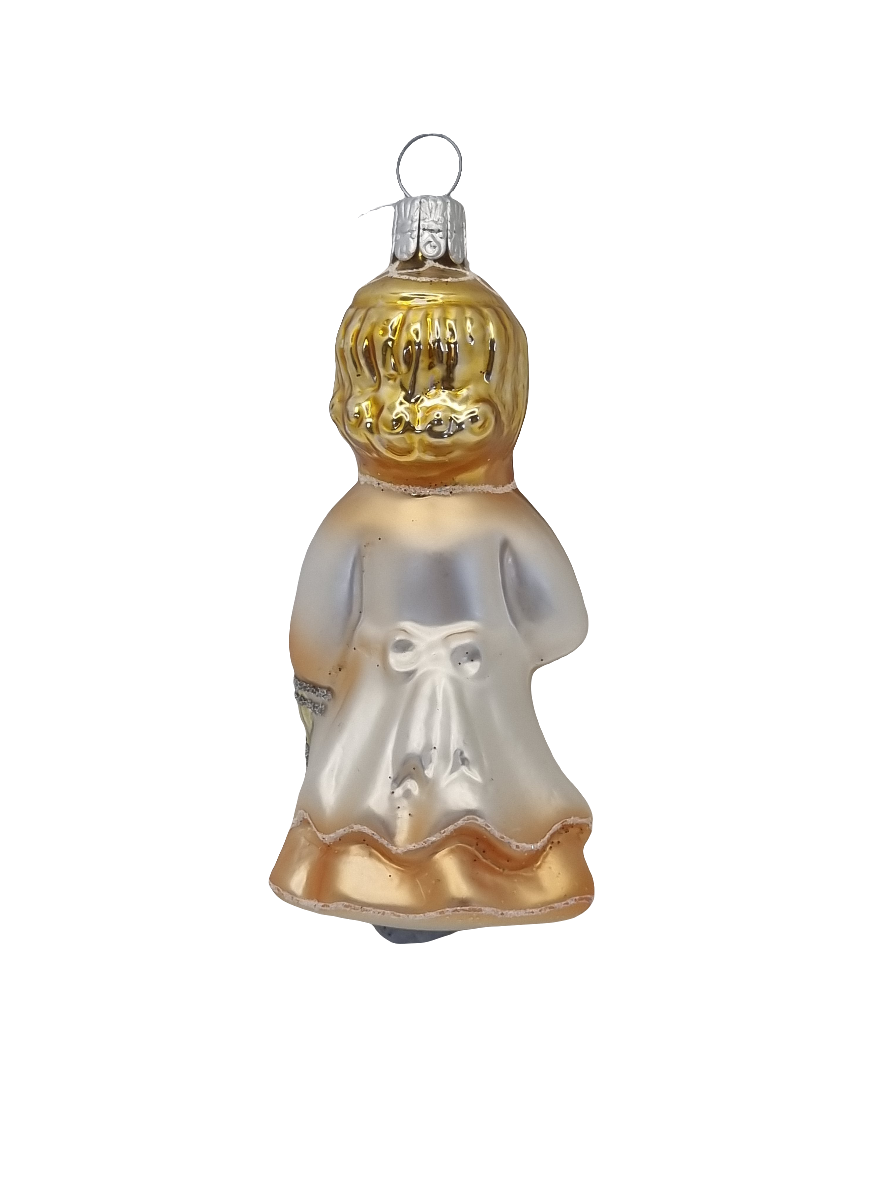 European Glass Christmas ornament of a Angel girl halo (I)