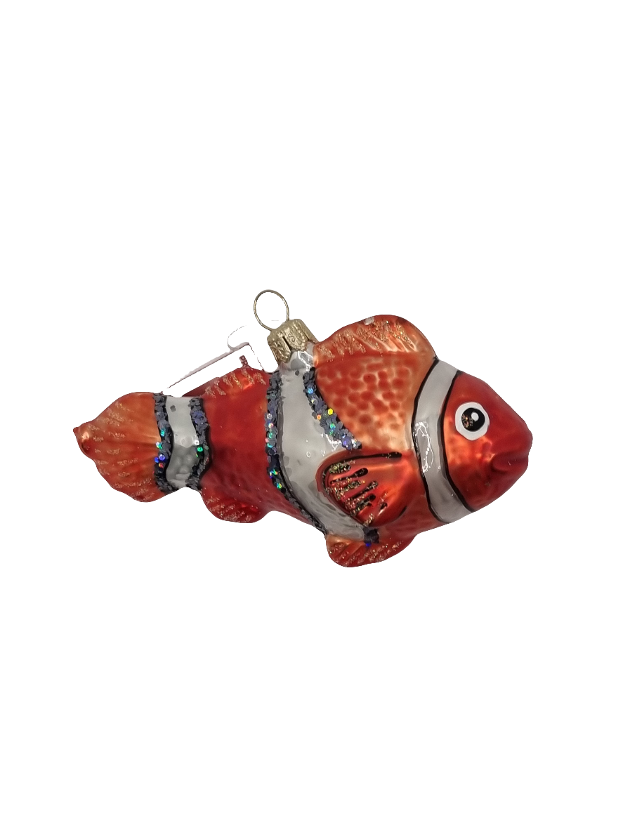 European Glass Christmas ornament of a Fish | Clownfish Nemo (R)