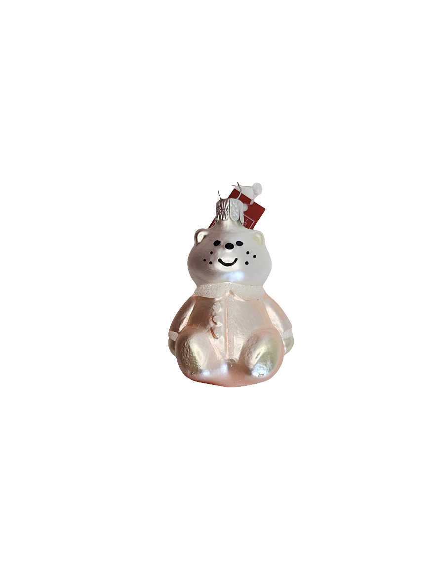 European Glass Christmas ornament of a Bear | Teddy Bear in Pyjamas (H)