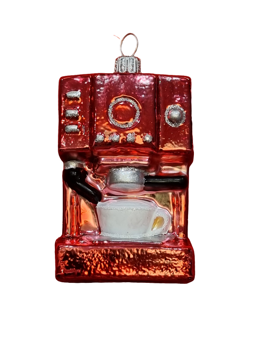 European Glass Christmas ornament of a Coffee | Espresso Machine (S)