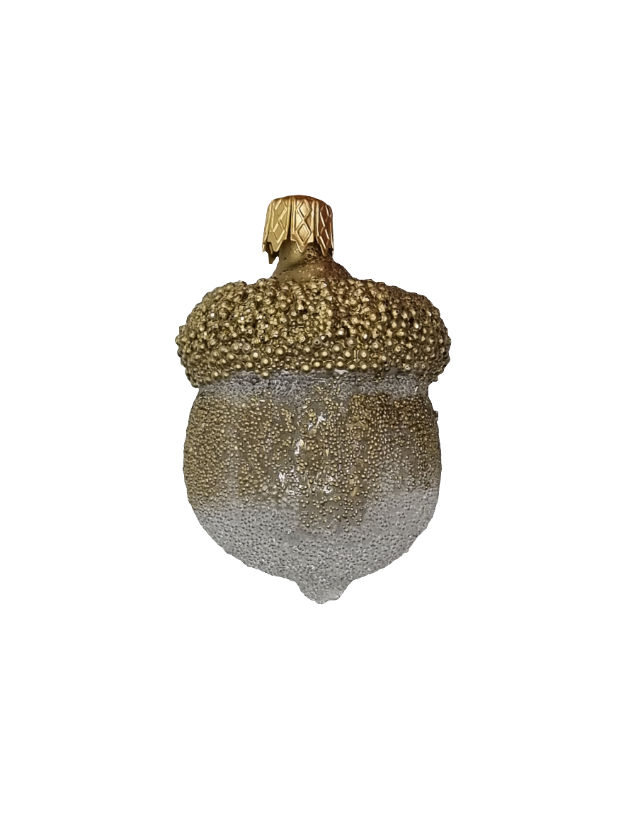 European Glass Christmas ornament of a Acorn Sparkly (G)