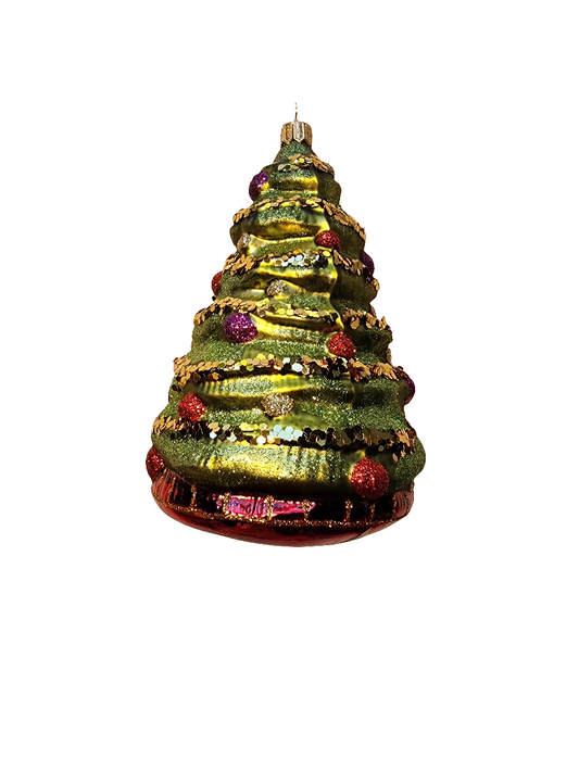 European Glass Christmas ornament of a Christmas Tree (U)