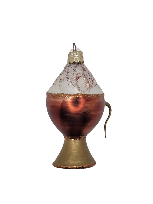 European Glass Christmas ornament of a Coffee | Turkish with Cream (G)