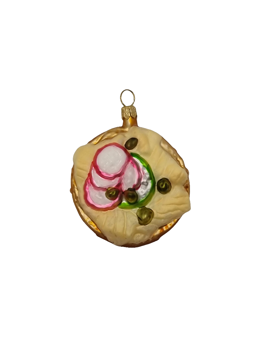 European Glass Christmas ornament of a Bagel (K)
