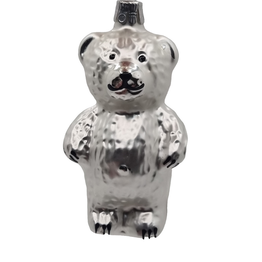 European Glass Christmas ornament of a Bear | Shiny Teddy Bear (F)