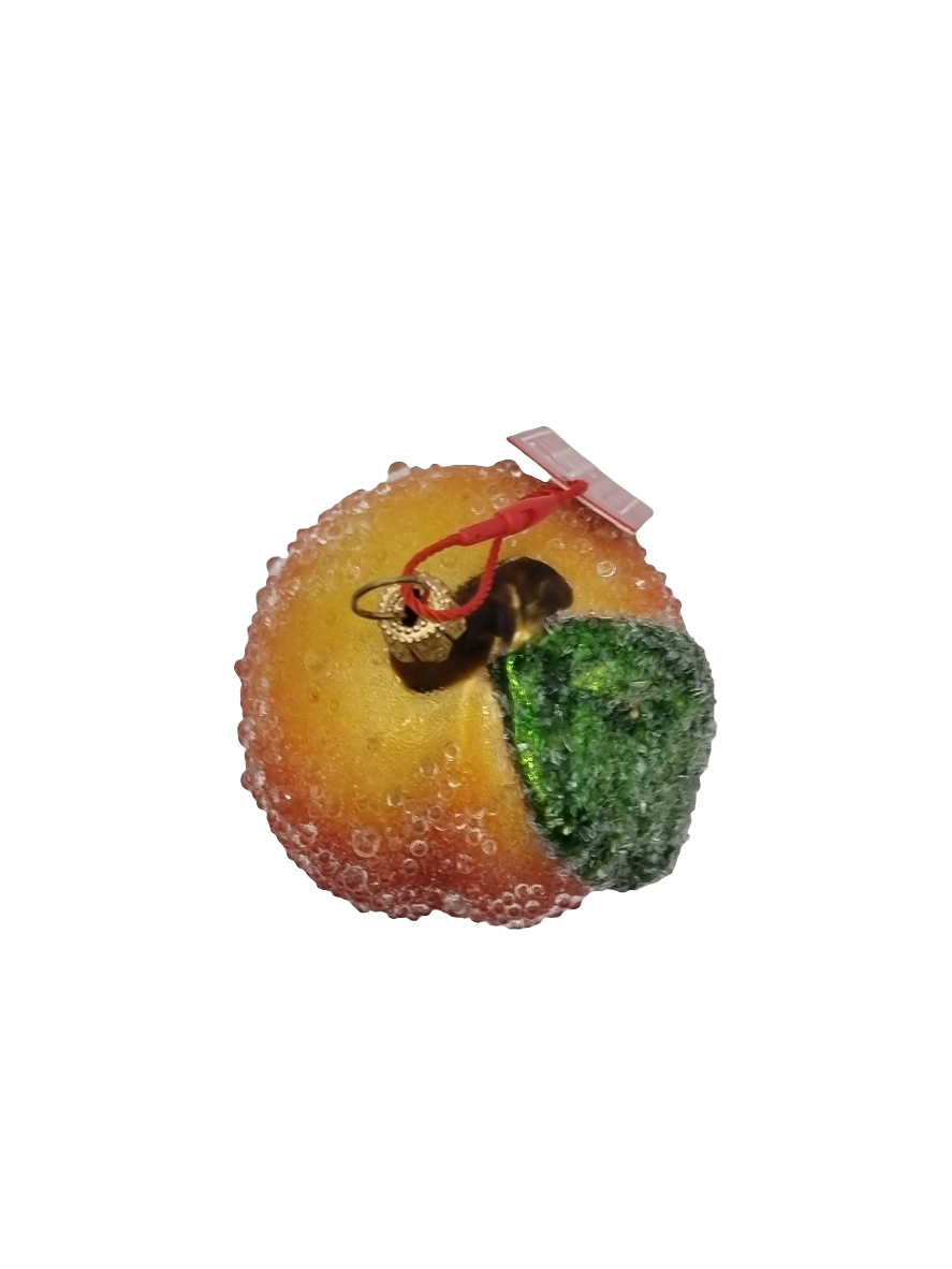 European Glass Christmas ornament of a Peach large sparkle (K)