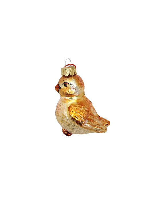 European Glass Christmas ornament of a Bird | Small yellow (F)
