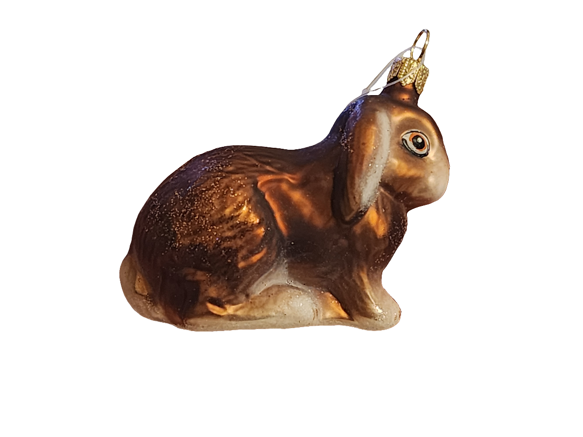 European Glass Christmas ornament of a Rabbit | White Bunny (P)
