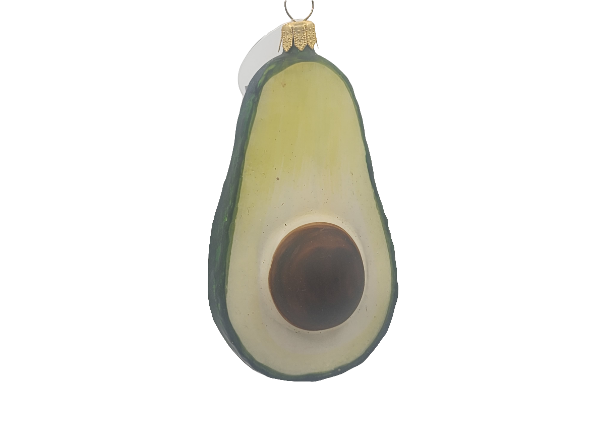 European Glass Christmas ornament of a Avocado (R)