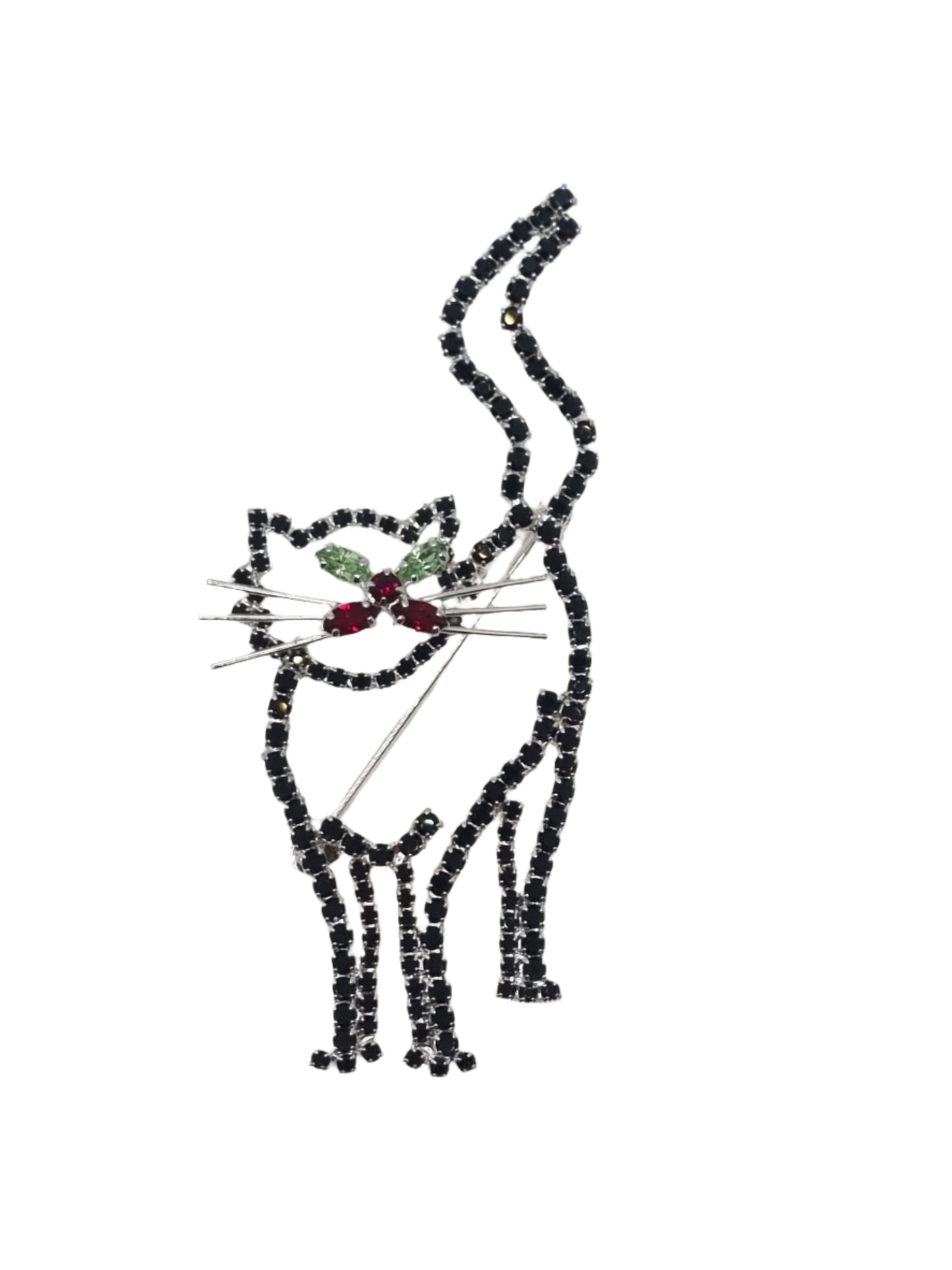 European Glass Christmas ornament of a Standing Cat | Brooch VI