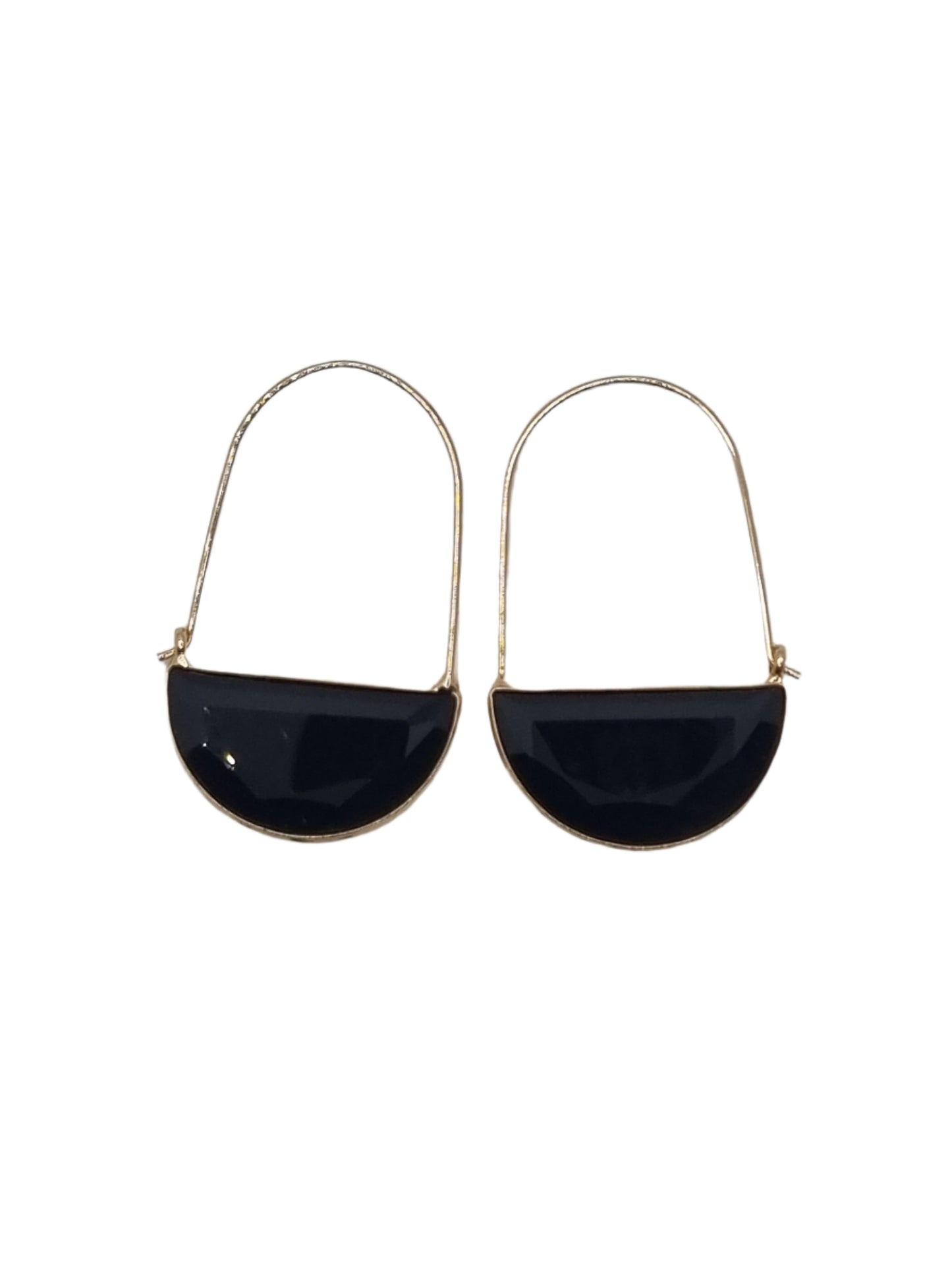 European Glass Christmas ornament of a Gold Hoops with Crystal | Earrings