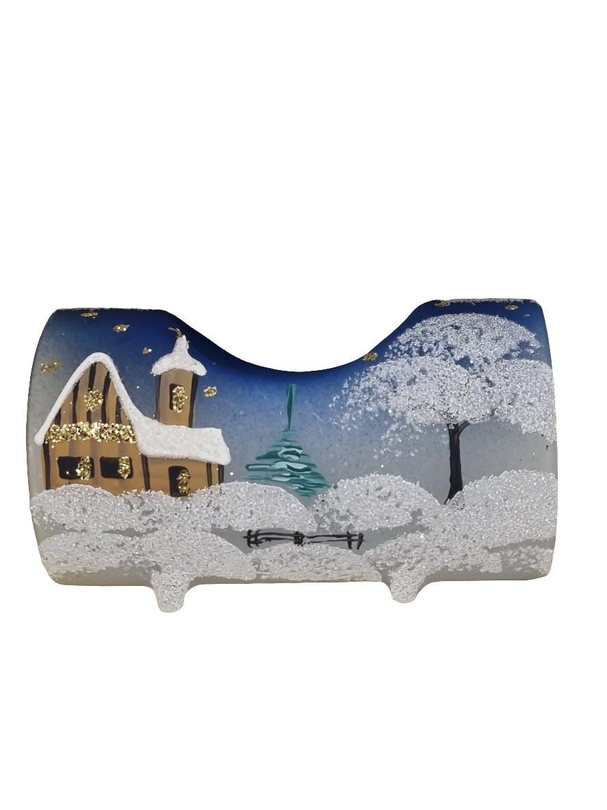 European Glass Christmas ornament of a Glass Single Candle Holder