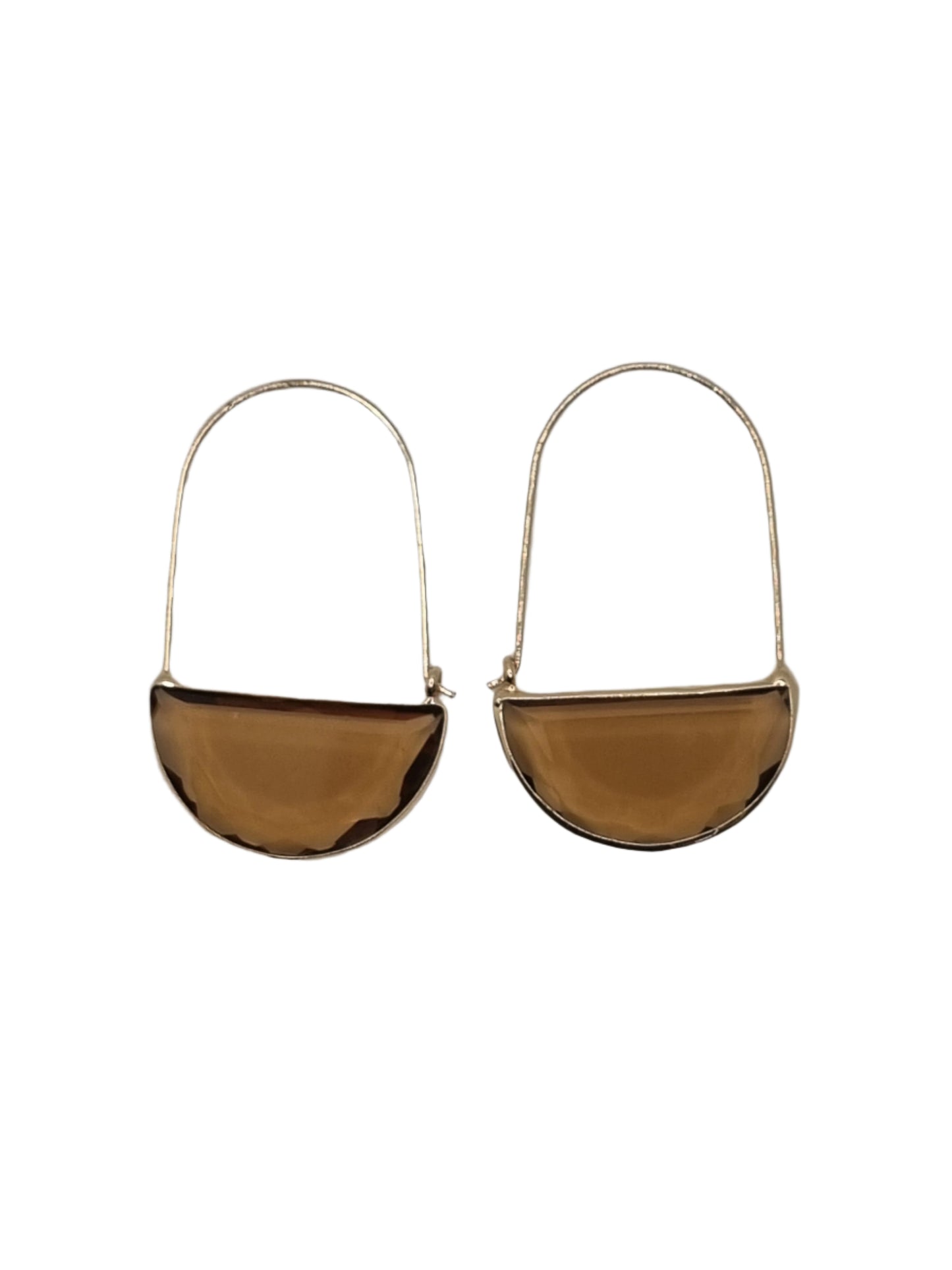 European Glass Christmas ornament of a Gold Hoops with Crystal | Earrings