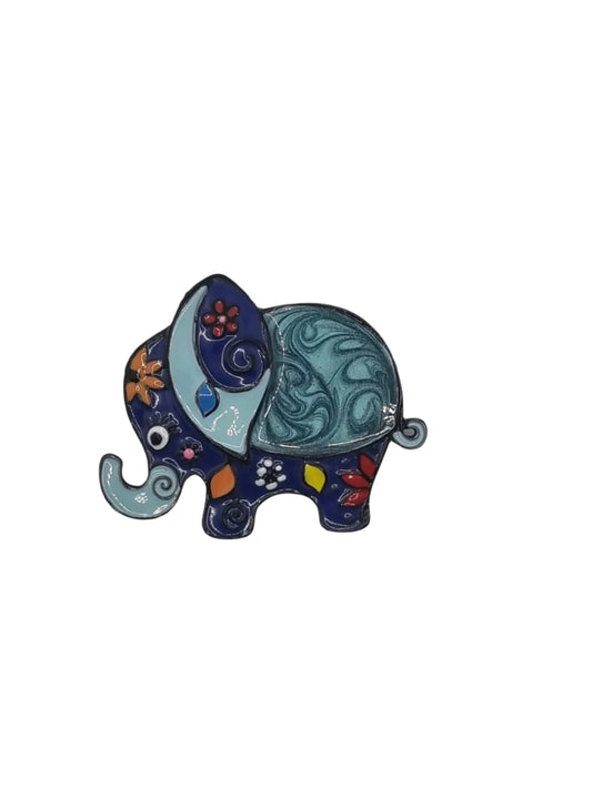 European Glass Christmas ornament of a Cartoon Elephant | Brooch IV