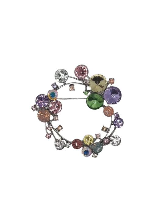 European Glass Christmas ornament of a Colourful Circle | Brooch VII