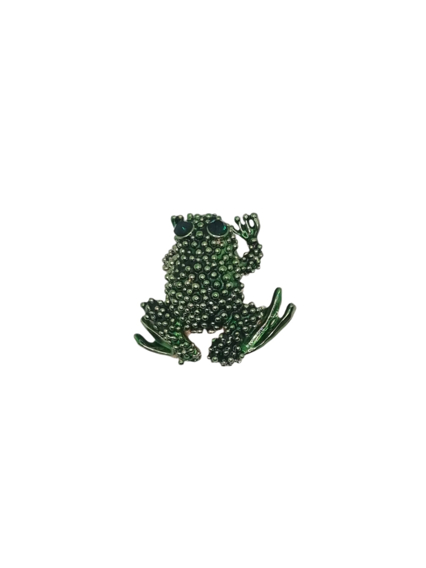 European Glass Christmas ornament of a Green Frog | Brooch IV