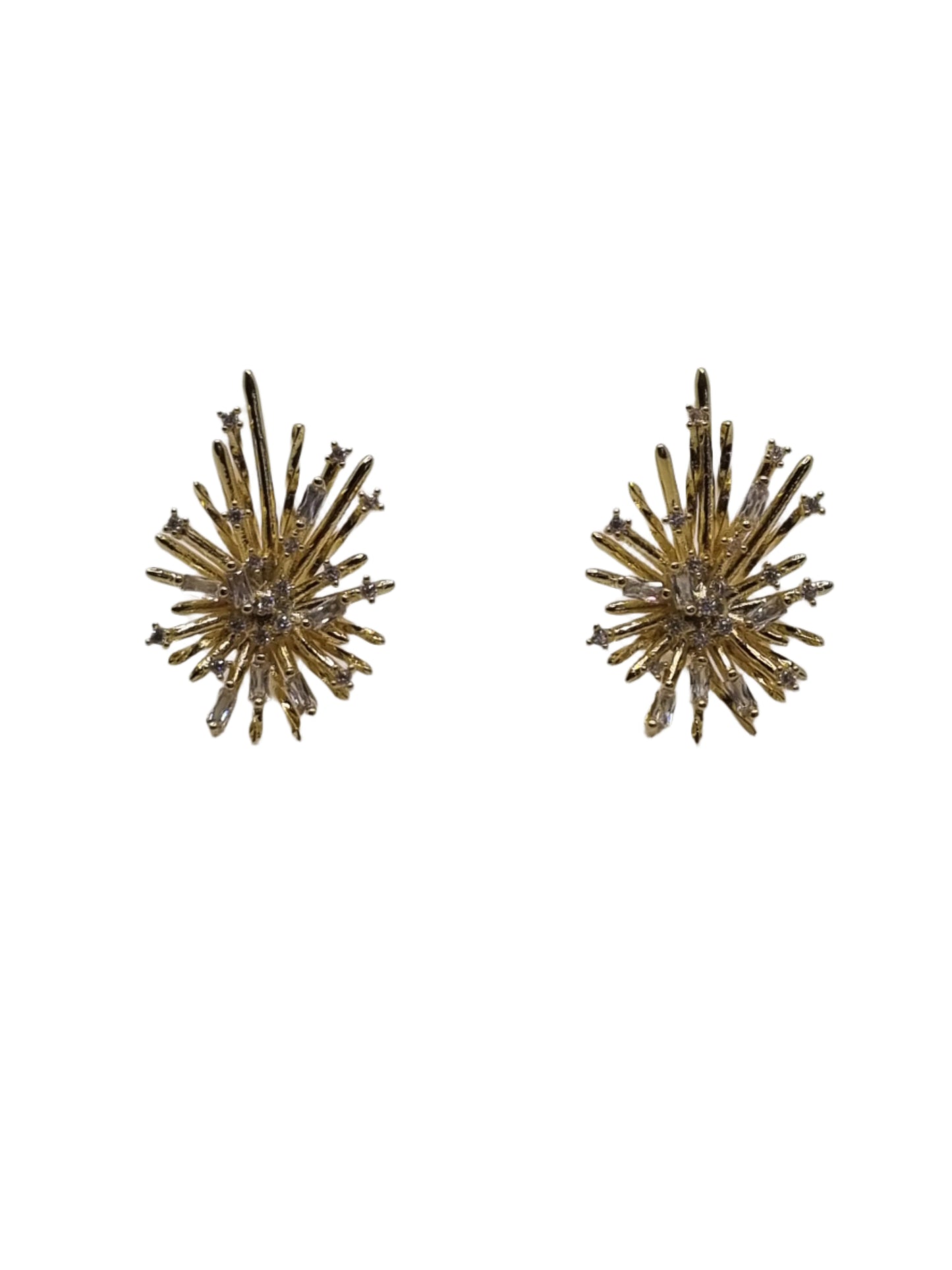 European Glass Christmas ornament of a Golden Starburst Studs | Earrings