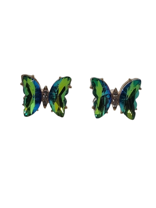 European Glass Christmas ornament of a Crystal Butterfly Studs | Earrings