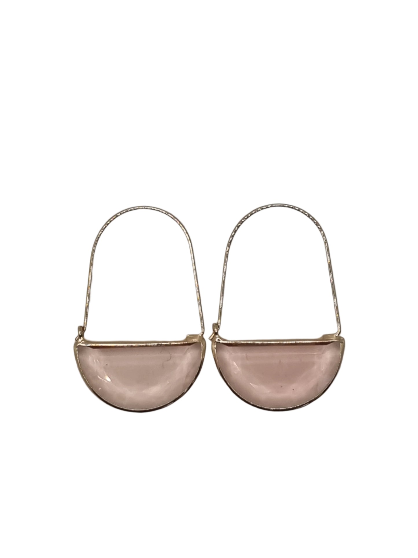 European Glass Christmas ornament of a Gold Hoops with Crystal | Earrings