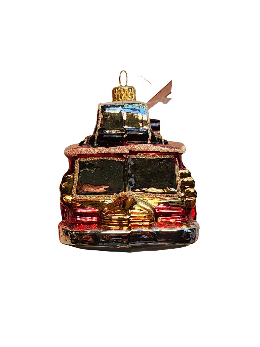 European Glass Christmas ornament of a Firetruck (X)