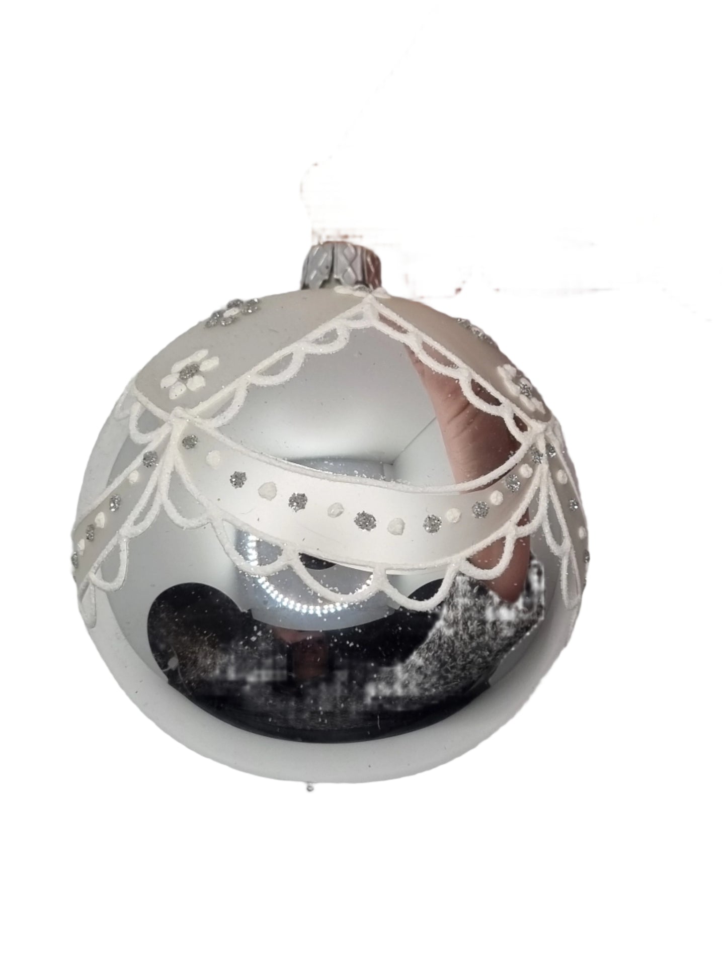 European Glass Christmas ornament of a Baubles | Silver Assorted (I)