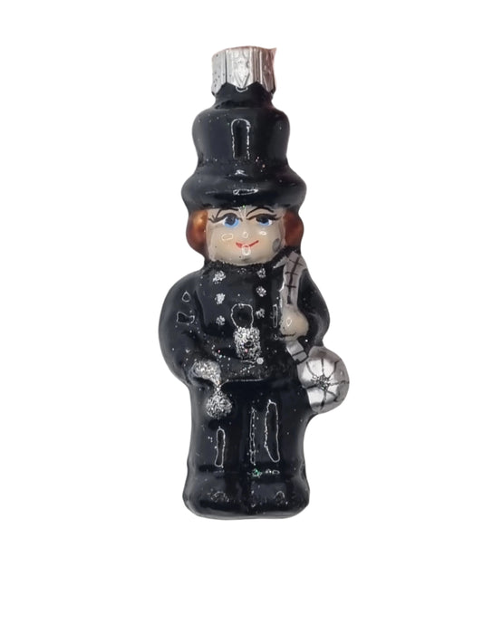 European Glass Christmas ornament of a Chimney Sweep Man (I)