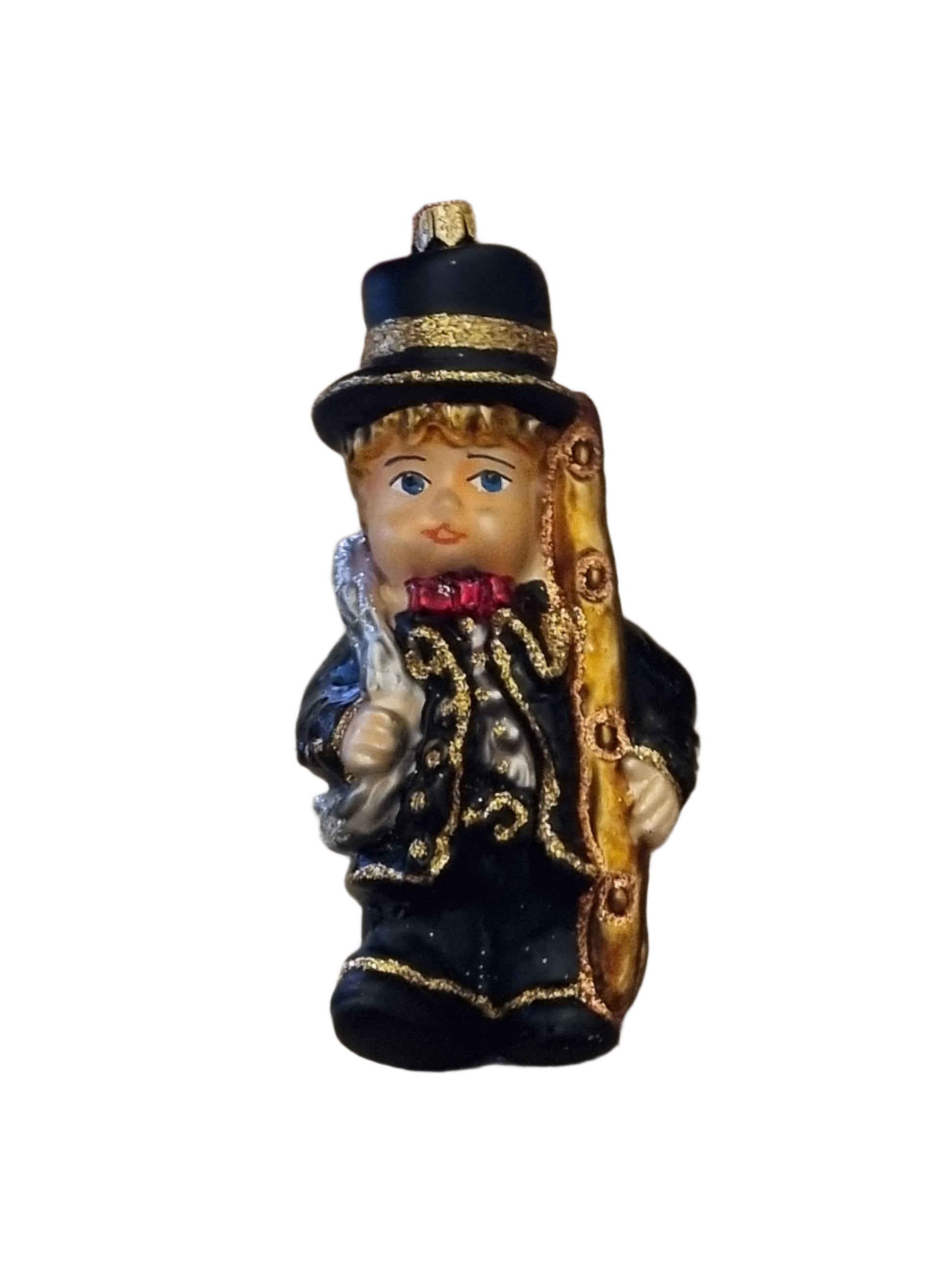European Glass Christmas ornament of a Chimney Sweep (T)