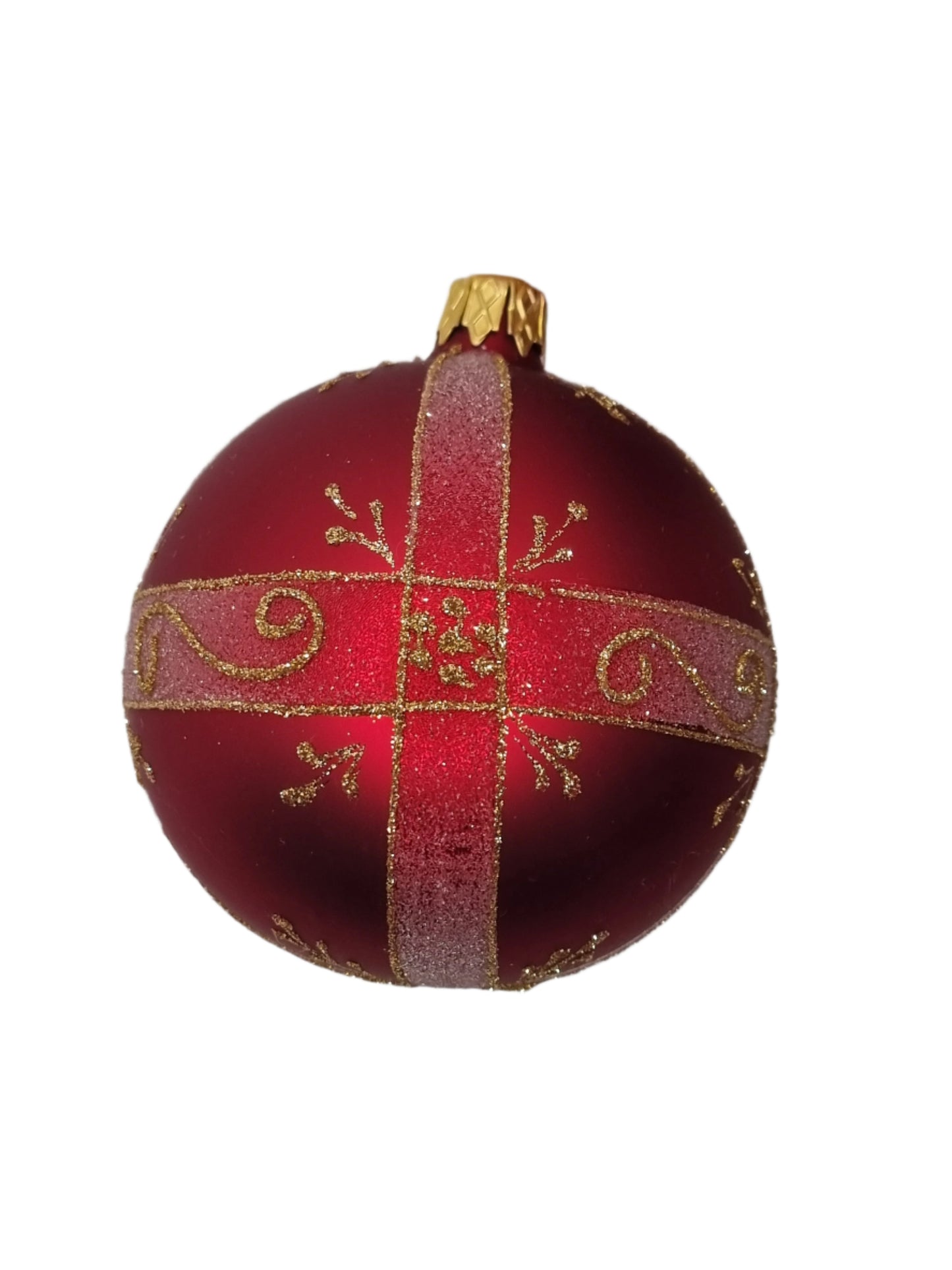 European Glass Christmas ornament of a Bauble | Red Assorted (J)