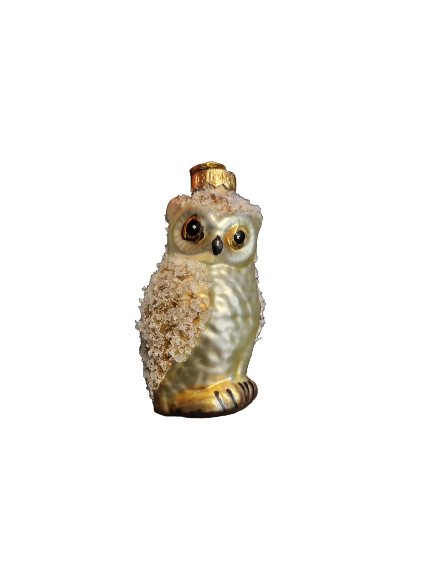 Decorative owl-shaped glass Christmas ornament