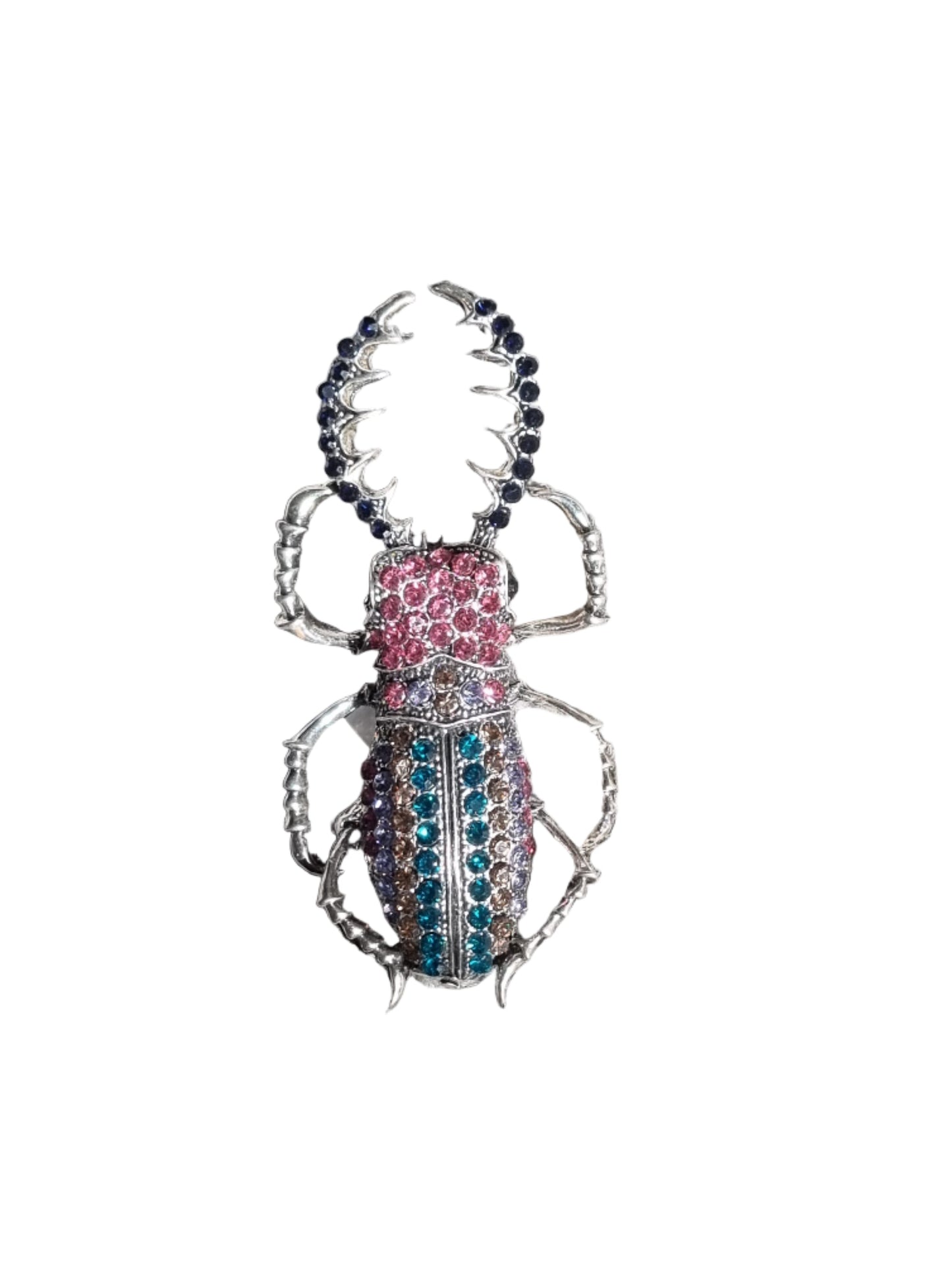 Decorative beetle brooch with gemstones