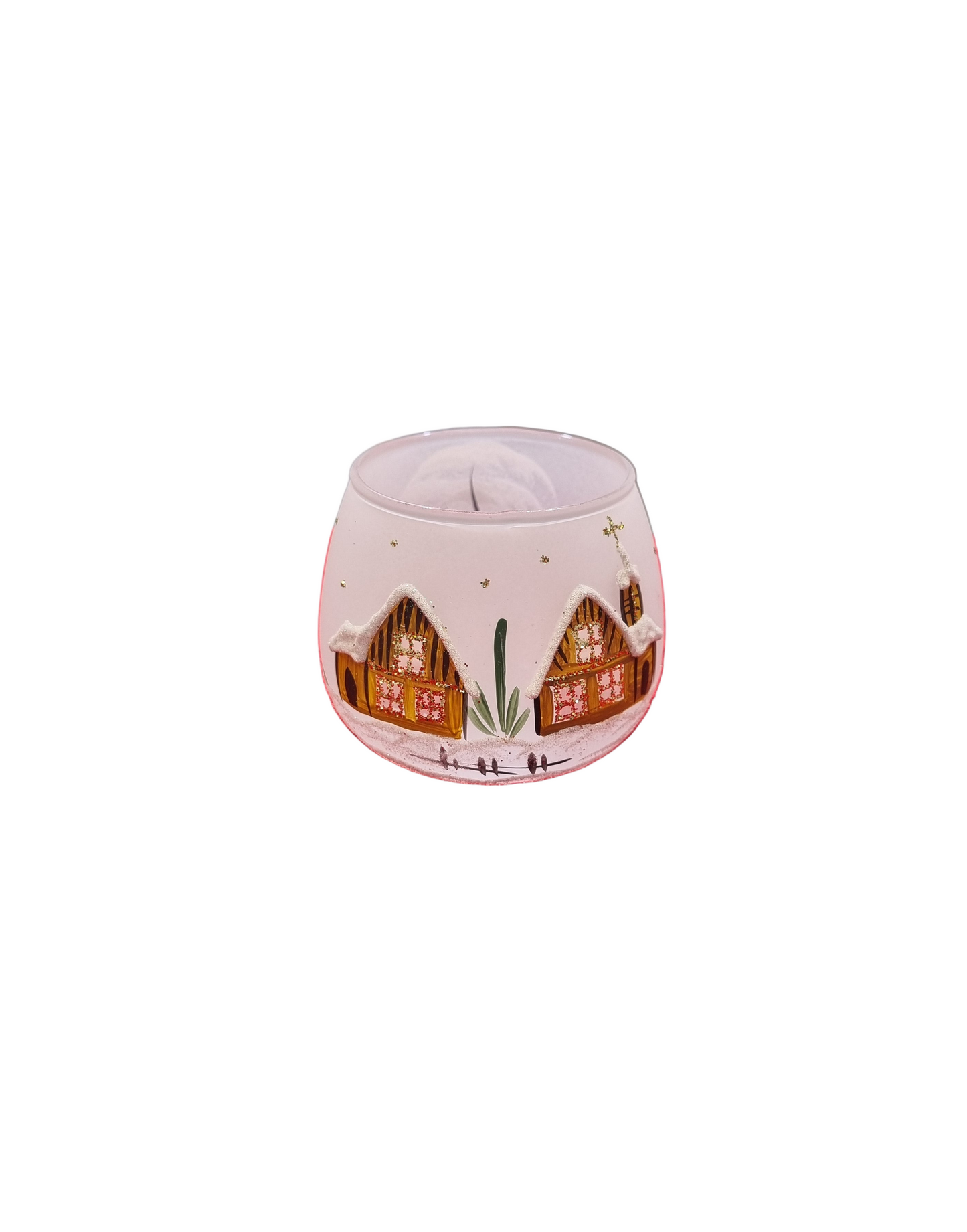 Round Hollow Glass Candle Holder