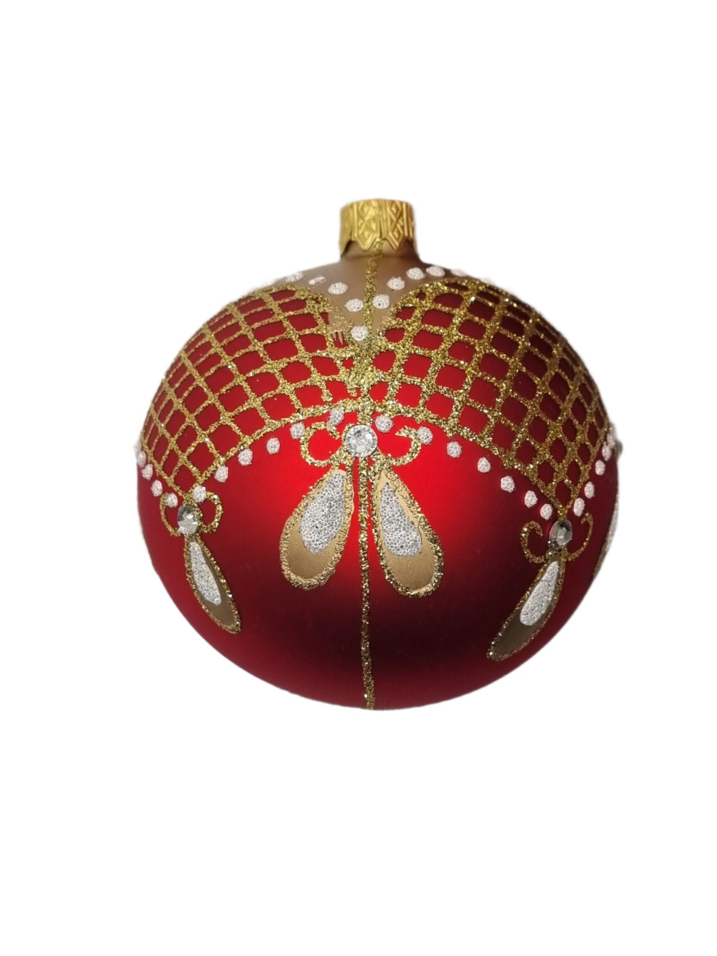European Glass Christmas ornament of a Bauble | Red Assorted (K)