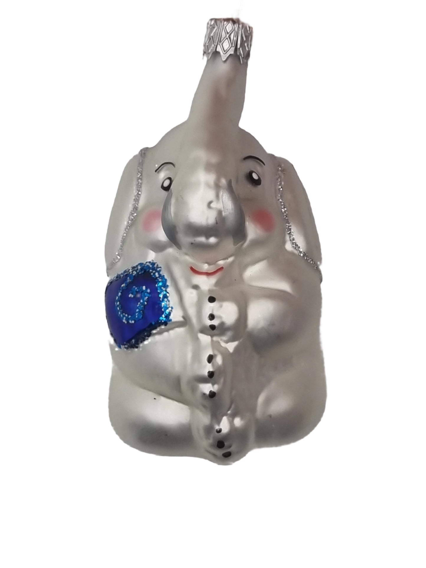 Sitzender Elefant mit rotem Rücken (H)