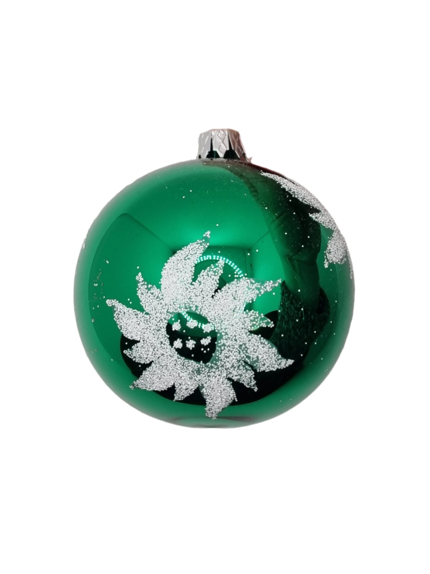 European Glass Christmas ornament of a Baubles | Assorted Colours with Frosted Starburst Pattern (H)
