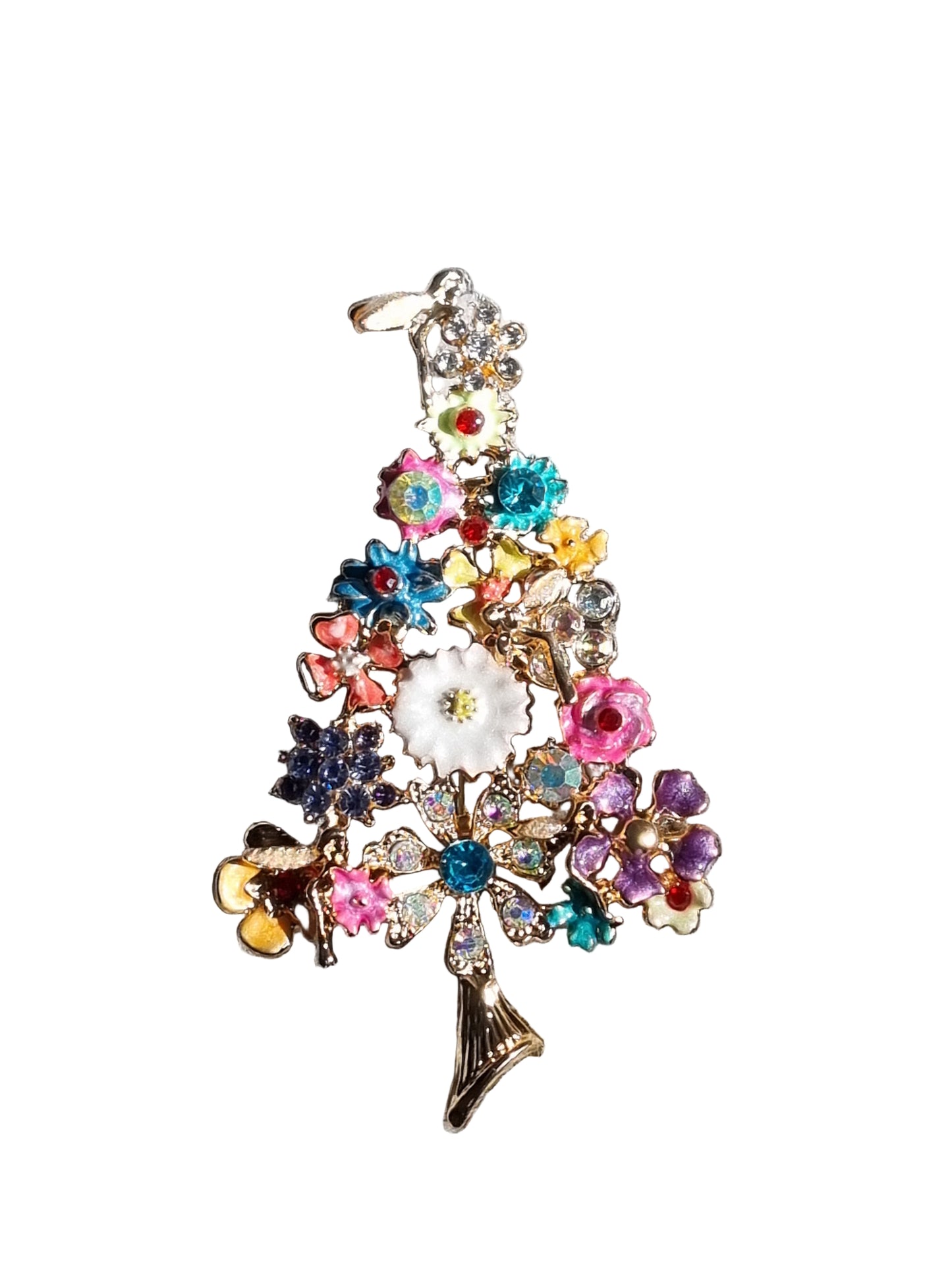 Colorful floral brooch