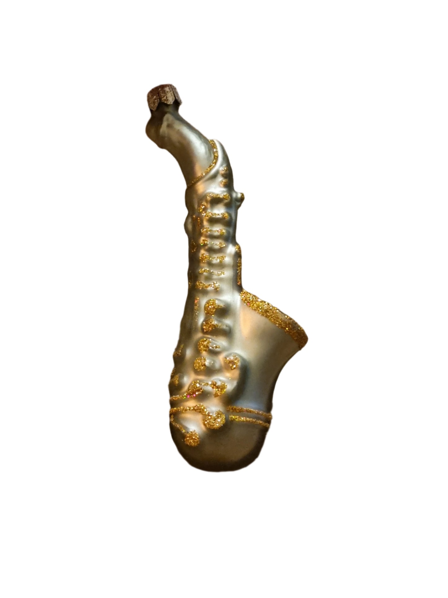 European Glass Christmas ornament of a Saxophone (S)