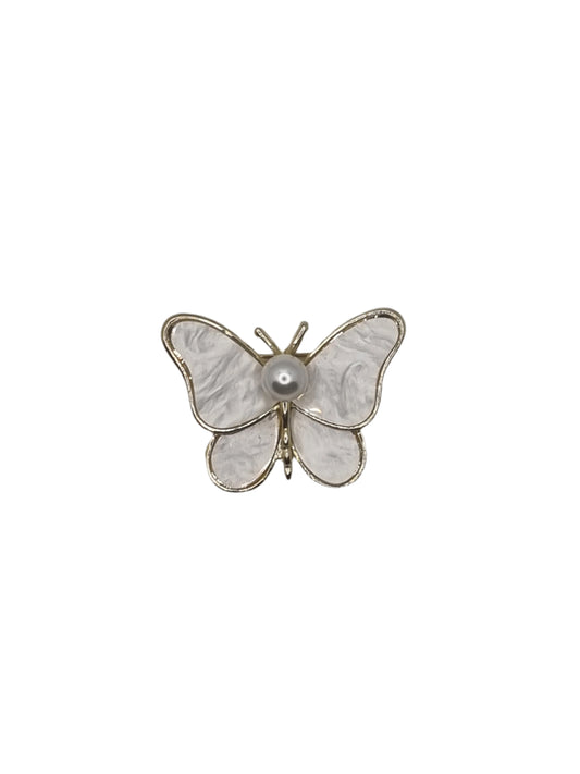 European Glass Christmas ornament of a Butterfly with Pearl | Brooch IV