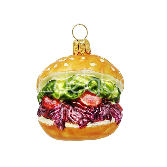 Hamburger European Glass Christmas Ornament